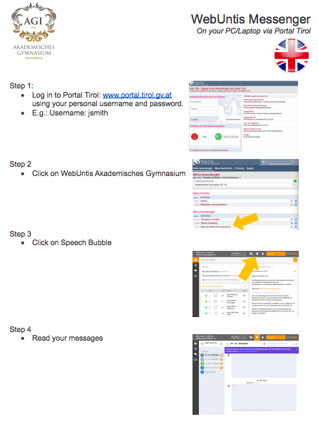 UntisMessenger per PC/Laptop - Instructions